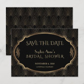 ヴィンテージ素晴らしギャツビー20sアールデコ保存日 セーブザデート (正面/裏面)