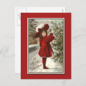 ヴィンテージ素晴らしクリスマスカード シーズンポストカード (正面/裏面)