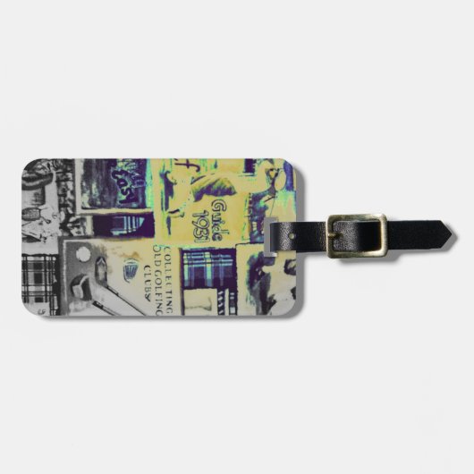 ヴィンテージ素晴らしゴルフコラージパターン ラゲッジタグ (正面横)