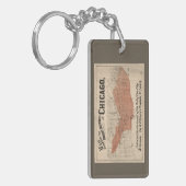 ヴィンテージ素晴らしシカゴ火災地図， 1871 キーホルダー (正面左)