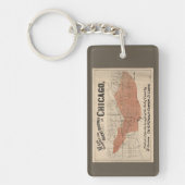 ヴィンテージ素晴らしシカゴ火災地図， 1871 キーホルダー (正面)