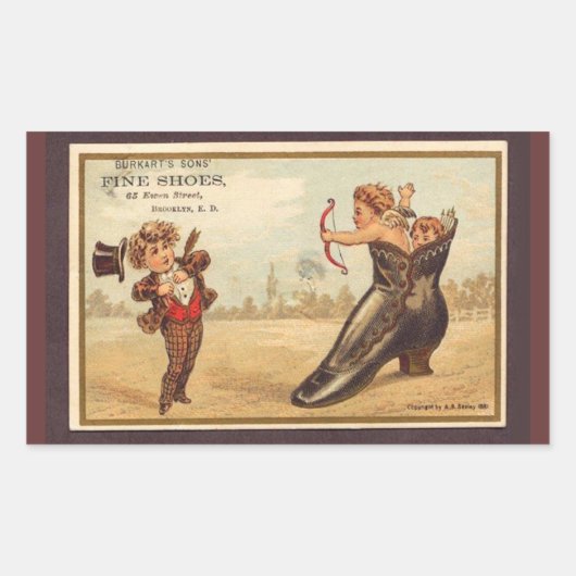 ヴィンテージ素晴らしシューズ広告 長方形シール (正面)