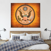 ヴィンテージ素晴らしシール1890統一された州 キャンバスプリント (インサイチュ (寝室))