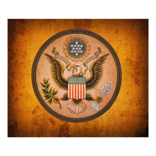 ヴィンテージ素晴らしシール1890統一された州 フォトプリント            (正面)