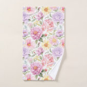 ヴィンテージ素晴らしスタイルピンクローズパターン バスタオルセット (ハンドタオル)