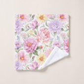 ヴィンテージ素晴らしスタイルピンクローズパターン バスタオルセット (ウォッシュタオル)