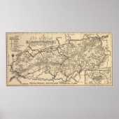 ヴィンテージ素晴らしスモークマウンテンズナショナルパークマップ ポスター (正面)