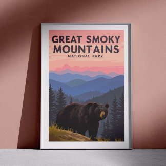 ヴィンテージ素晴らしスモークマウンテンズパーク ポスター