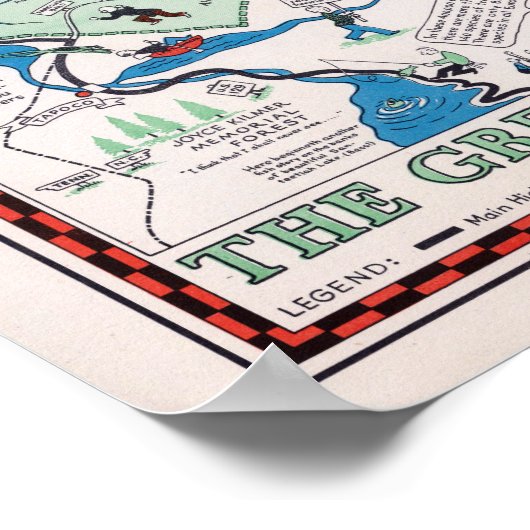 ヴィンテージ素晴らしスモークマウンテンズマップトラベル ポスター (角)