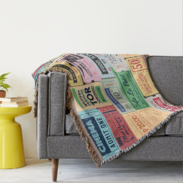 ヴィンテージ素晴らしデコール旧セニマチケットアンティーク スローブランケット