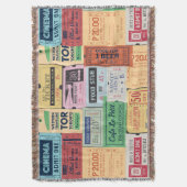 ヴィンテージ素晴らしデコール旧セニマチケットアンティーク スローブランケット (正面縦)