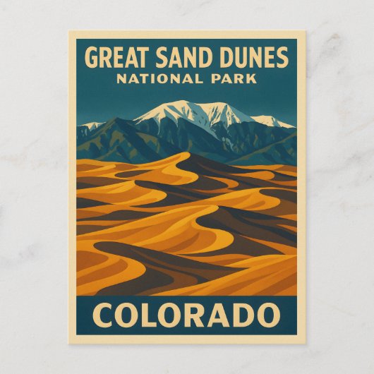 ヴィンテージ素晴らしトラベルサンドデュネス国立公園 ポストカード (正面)