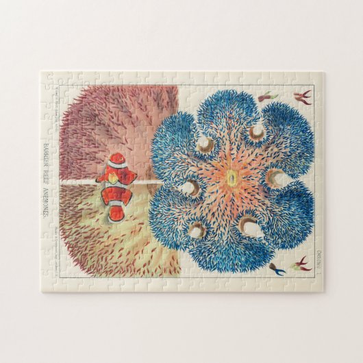 ヴィンテージ素晴らしバリアリーフアネモネスカロルフィッシュ ジグソーパズル (横)