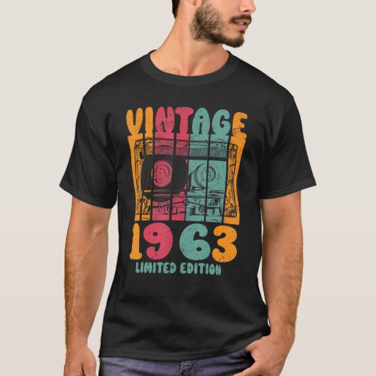 ヴィンテージ素晴らしヒット1963年レトロ誕生日 Tシャツ (正面)