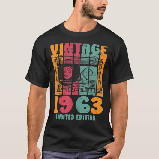 ヴィンテージ素晴らしヒット1963年レトロ誕生日 Tシャツ (正面)