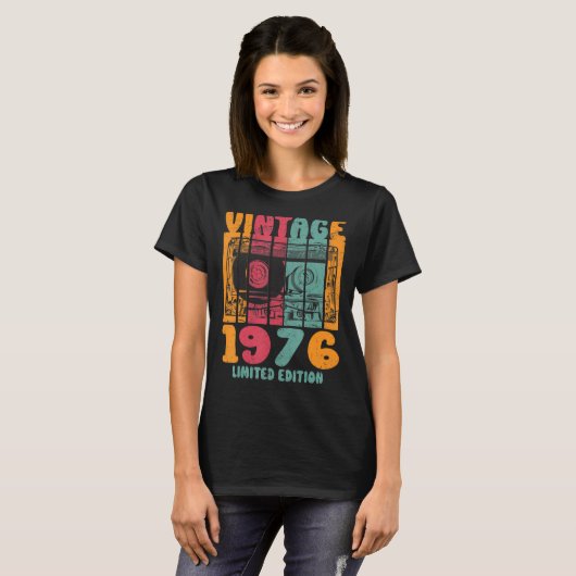 ヴィンテージ素晴らしヒット1976年レトロ誕生日 Tシャツ (正面フル)