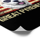 ヴィンテージ素晴らしピレネーパパアメリカ国旗U.S.4th O ポスター (角)