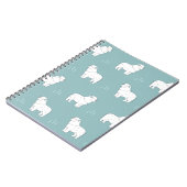 ヴィンテージ素晴らしピレネー犬イラストレーションシームレスr ノートブック (左側)