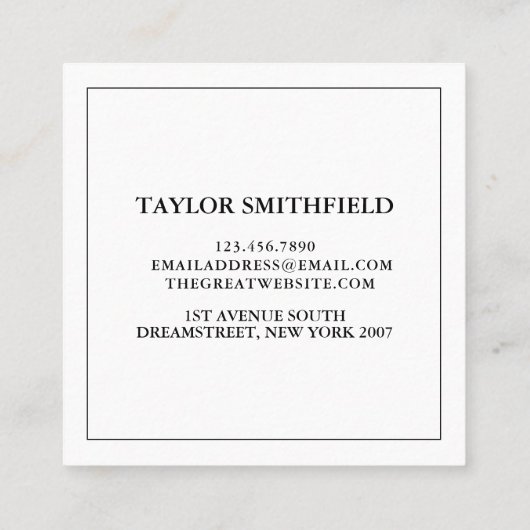 ヴィンテージ素晴らしフローララインカード スクエア名刺 (裏面)