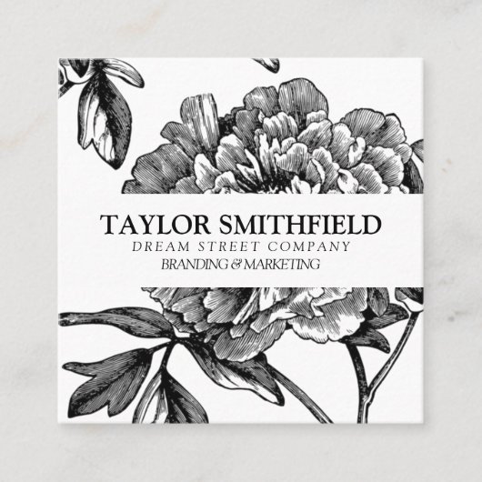 ヴィンテージ素晴らしフローララインカード スクエア名刺 (正面)