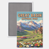 ヴィンテージ素晴らしベイスンナショナルパークネバダ マグネット (正面/裏面)