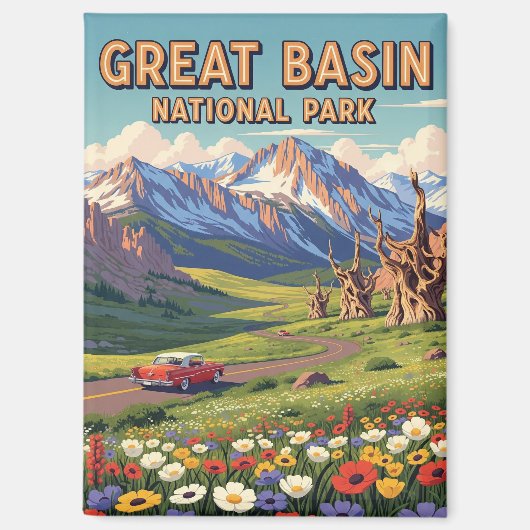 ヴィンテージ素晴らしベイスンナショナルパークネバダ マグネット (正面)