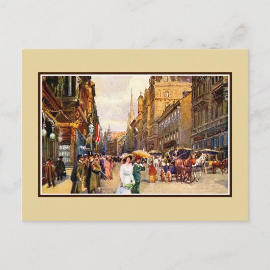 ヴィンテージ素晴らしベルエポックシーンウィーンオーストリア ポストカード (正面)