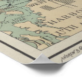 ヴィンテージ素晴らしレイクスライトハウスマップ(1898) ポスター (角)