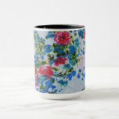 ヴィンテージ素晴らしレッド青インディアンフローラルパターン マグカップ (中央)