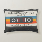 ヴィンテージ素晴らしレトロヒット式カセットテ結婚ープ アクセントクッション (正面)