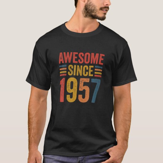 ヴィンテージ素晴らしレトロ1957年65番目の誕生日Ide Tシャツ (正面)