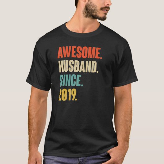 ヴィンテージ素晴らし夫2019年3年の結婚Anive Tシャツ (正面)