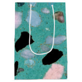 ヴィンテージ素晴らし抽象芸術大理石テクスチャイメージ ミディアムペーパーバッグ (裏面)