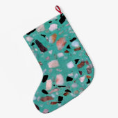 ヴィンテージ素晴らし抽象芸術大理石テクスチャイメージ ラージクリスマスストッキング (裏面 (吊り時))