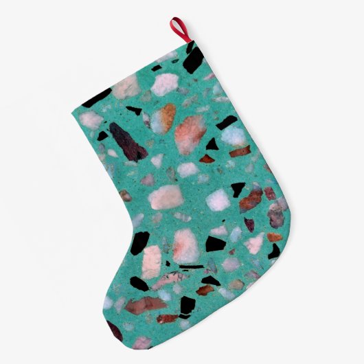 ヴィンテージ素晴らし抽象芸術大理石テクスチャイメージ ラージクリスマスストッキング (裏面 (吊り時))