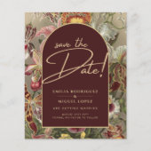 ヴィンテージ素晴らし植物学ブルゴーニュフローラウェディング (正面)