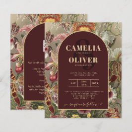 ヴィンテージ素晴らし植物学ブルゴーニュフローラウェディング