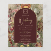 ヴィンテージ素晴らし植物学ブルゴーニュフローラウェディング (正面)