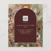 ヴィンテージ素晴らし植物学ブルゴーニュフローラウェディング チラシ (裏面)