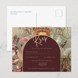 ヴィンテージ素晴らし植物学ブルゴーニュフローラウェディング ポストカード