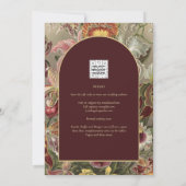 ヴィンテージ素晴らし植物学ブルゴーニュフローラウェディング 招待状 (裏面)