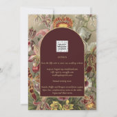 ヴィンテージ素晴らし植物学ブルゴーニュフローラウェディング 招待状 (裏面)