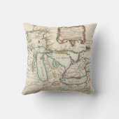 ヴィンテージ素晴らし湖のマップ クッション (裏面)