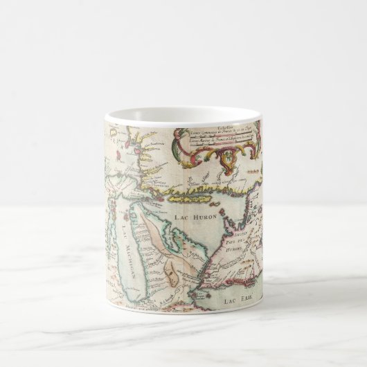 ヴィンテージ素晴らし湖のマップ コーヒーマグカップ (中央)