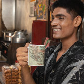 ヴィンテージ素晴らし湖のマップ コーヒーマグカップ