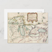 ヴィンテージ素晴らし湖のマップ ポストカード (正面/裏面)