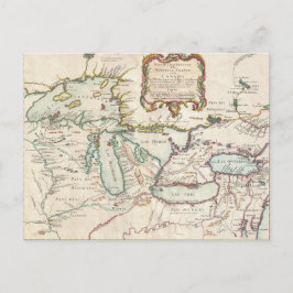 ヴィンテージ素晴らし湖のマップ ポストカード