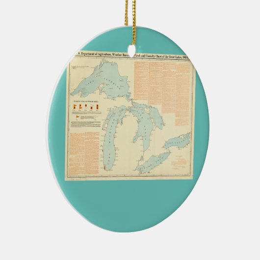 ヴィンテージ素晴らし湖難破船の地図1894 セラミックオーナメント (右)