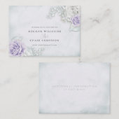 ヴィンテージ素晴らし薄紫とホワイトローズ 名刺 (正面/裏面)