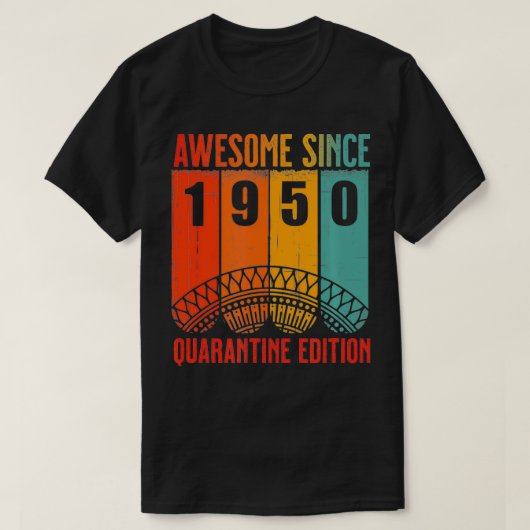 ヴィンテージ素晴らし1950年の誕生日年齢70クアラント Tシャツ (デザイン正面)